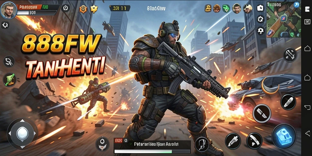 Screenshot gameplay 888FW menampilkan pertarungan aksi yang mendebarkan.