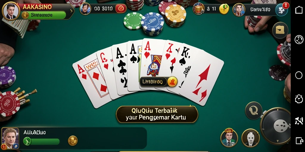 Tangkapan layar AAKASINO menampilkan pertandingan QiuQiu yang seru dan kompetitif.