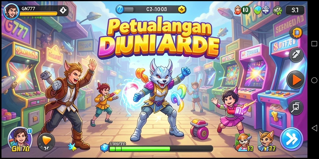 Screenshot gameplay GN777 menampilkan aksi seru di level arcade.