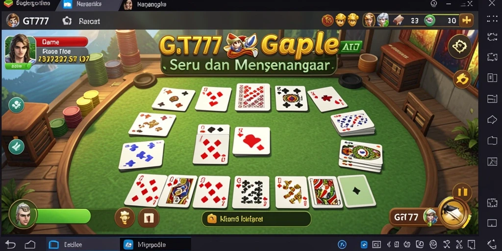 Screenshot gameplay GT777 menunjukkan momen seru bermain Gaple.