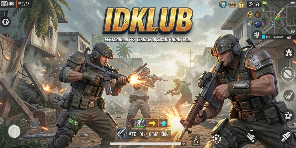 Tangkapan layar utama IDKLUB menampilkan aksi gameplay yang intens.