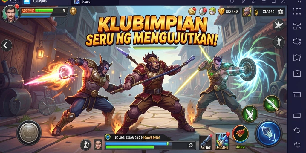 Screenshot KLUBIMPIAN menampilkan momen pertarungan epik antar karakter.