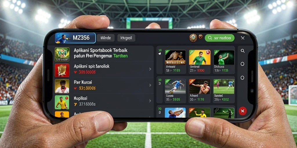 Tampilan utama MZ356 menampilkan beragam pilihan taruhan olahraga.