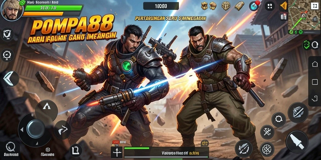 Tampilan dinamis dari gameplay seru di POMPA88.