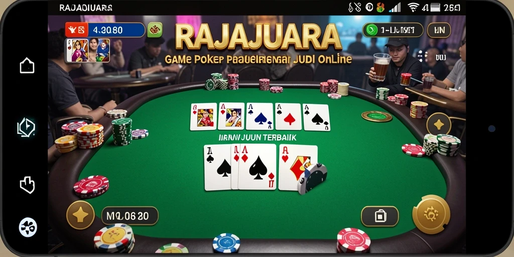 Tampilan menarik dari gameplay Poker seru di RAJAJUARA.