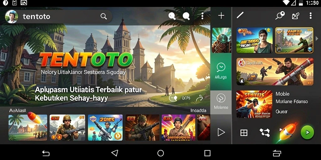 Screenshot TENTOTO menampilkan antarmuka pengguna yang sederhana dan fungsional.